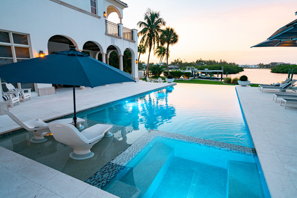 pool with underwater lights