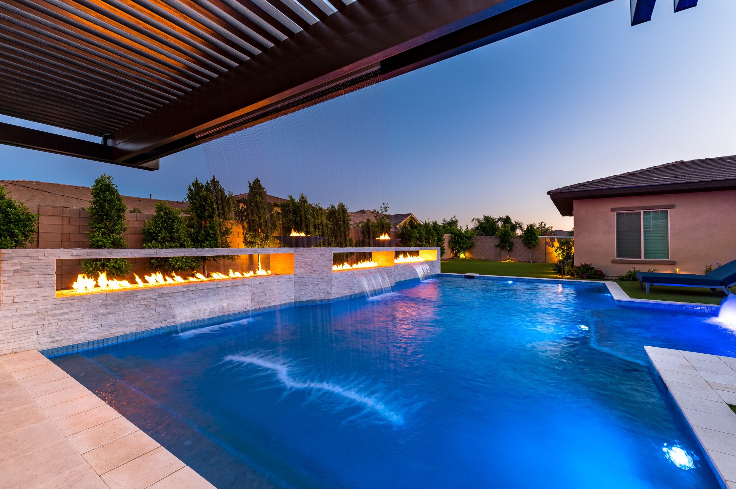 pool with Vivid lights