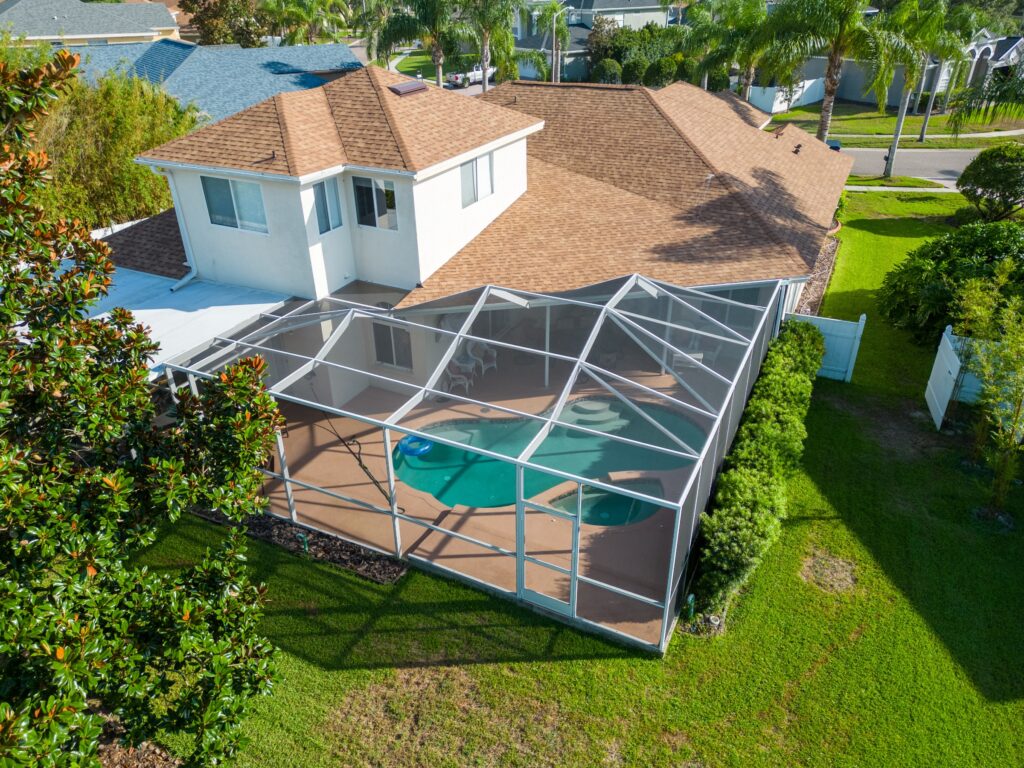 Florida home with pool cage
